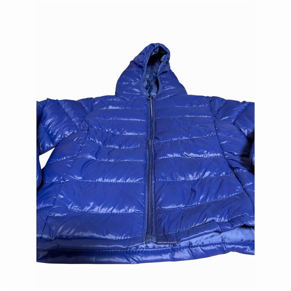 Blue Hooded Puffer Jacket Size S Winter Quilted - Picture 3 of 13